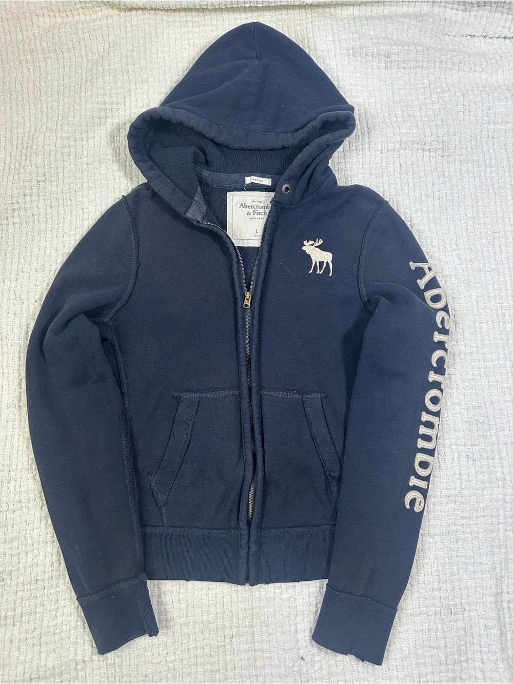 Abercrombie & Fitch Navy Blue Zip Hoodie